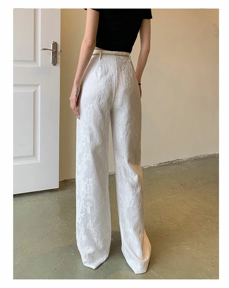 【急速出荷】ワイドパンツ パンツ ハイウェストパンツ レディース ジャガード 刺繍 長ズボン スボン チェーン付き ベルト付き チャイニーズスタイル 春 春夏 夏 夏物 フレアパンツ 上品 高級 シン 【急速出荷】ワイドパンツ パンツ ハイウェストパンツ レディース ジャガード 刺繍 長ズボン スボン チェーン付き ベルト付き チャイニーズスタイル 春 春夏 夏 夏物 フレアパンツ 上品 高級 シン