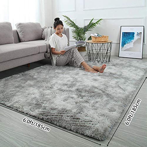 Kinganda カーペット ラグ ふわふわ 北欧 ラグマット 2畳 シャギー 滑り止め付 抗菌 防音 防ダニ 防カビ 折り畳み 柔らか 長方形 冷房 床暖房対応 オールシーズン (185x185cm Kinganda カーペット ラグ ふわふわ 北欧 ラグマット 2畳 シャギー 滑り止め付 抗菌 防音 防ダニ 防カビ 折り畳み 柔らか 長方形 冷房 床暖房対応 オールシーズン (185x185cm