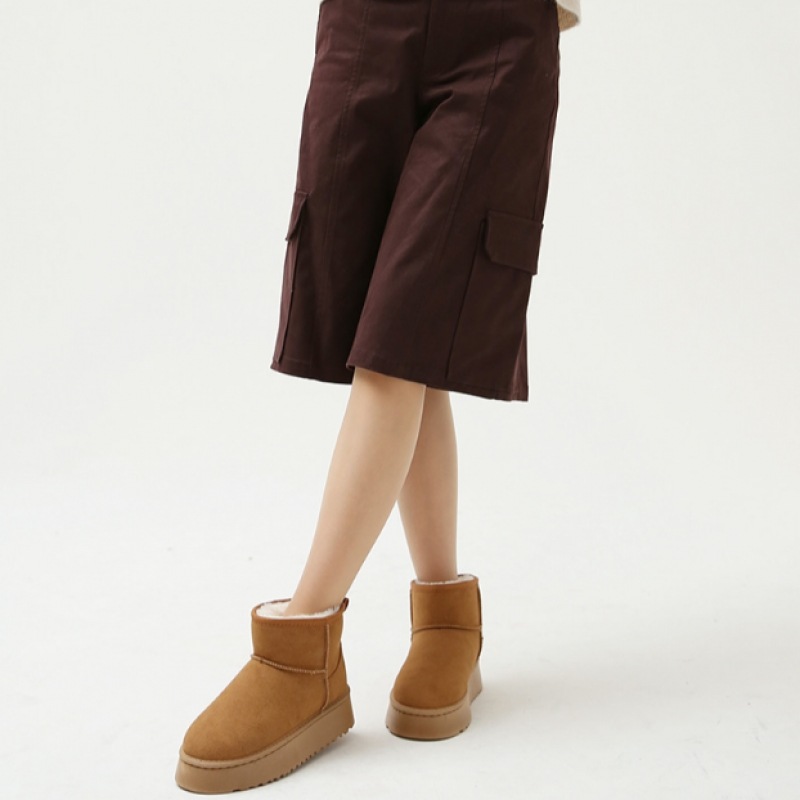 (Ninas Paris) 5cmチャンキーヒールソフト裏地付きファーアンクルブーツ (Ninas Paris) 5cmチャンキーヒールソフト裏地付きファーアンクルブーツ