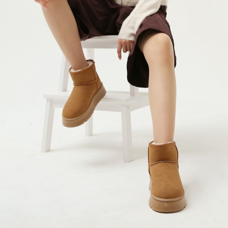 (Ninas Paris) 5cmチャンキーヒールソフト裏地付きファーアンクルブーツ (Ninas Paris) 5cmチャンキーヒールソフト裏地付きファーアンクルブーツ