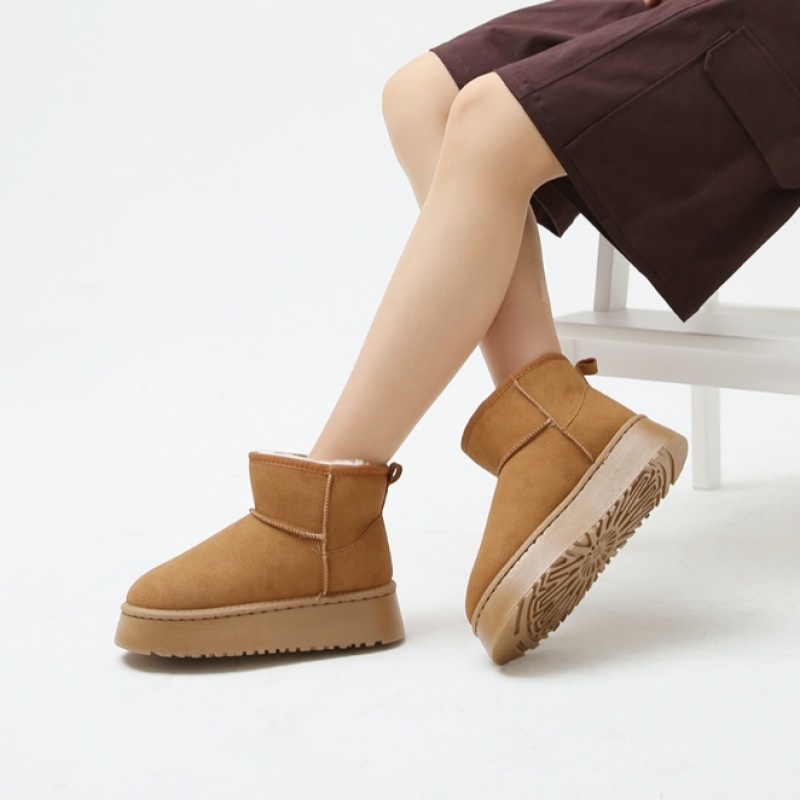 (Ninas Paris) 5cmチャンキーヒールソフト裏地付きファーアンクルブーツ (Ninas Paris) 5cmチャンキーヒールソフト裏地付きファーアンクルブーツ