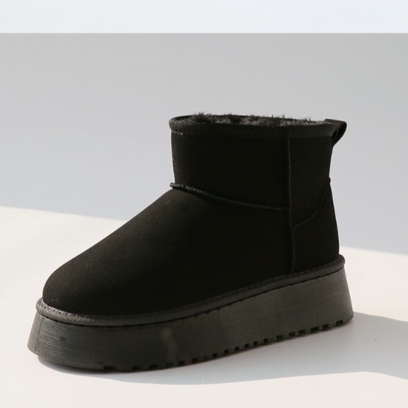 (Ninas Paris) 5cmチャンキーヒールソフト裏地付きファーアンクルブーツ (Ninas Paris) 5cmチャンキーヒールソフト裏地付きファーアンクルブーツ