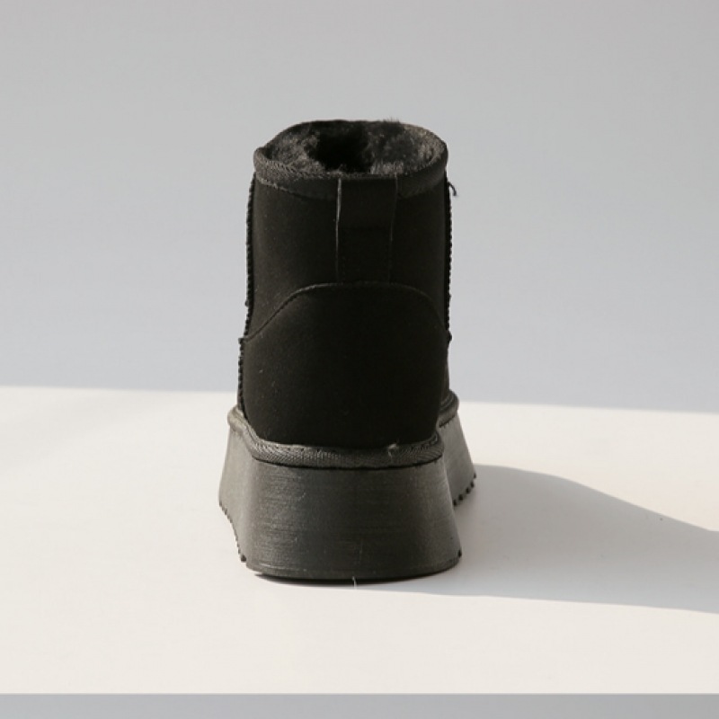 (Ninas Paris) 5cmチャンキーヒールソフト裏地付きファーアンクルブーツ (Ninas Paris) 5cmチャンキーヒールソフト裏地付きファーアンクルブーツ