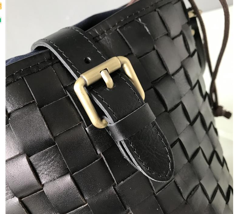 手編みレザー女性牛革バケットバッグクロスボディ 手編みレザー女性牛革バケットバッグクロスボディ