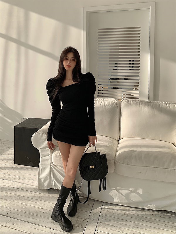 Qoo10] 韓国ファッション ミニスカート 長袖 A