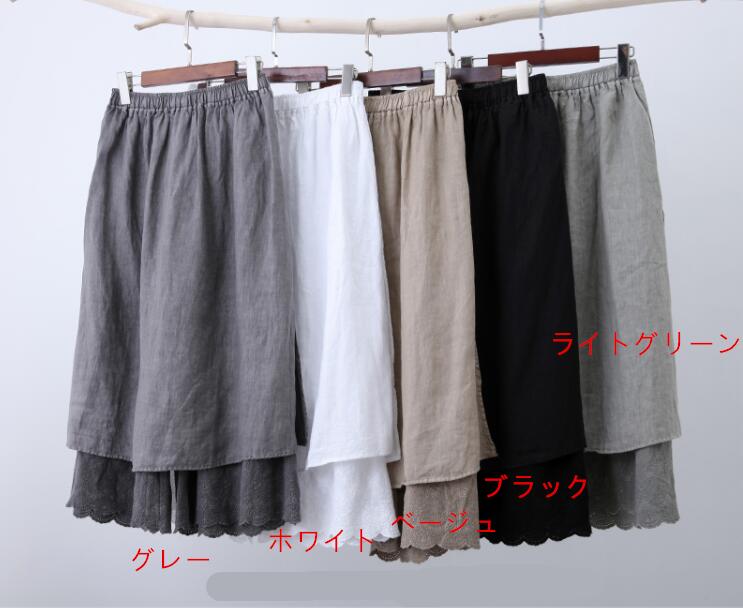 【夏セール!】ペチスカート レース リネンスカート レディース 楽ちん ウエストゴム リラックス 刺繍 森ガールスカート コットン 綿 カジュアル ボトムス メール便 2021春夏 S/M/L 【夏セール!】ペチスカート レース リネンスカート レディース 楽ちん ウエストゴム リラックス 刺繍 森ガールスカート コットン 綿 カジュアル ボトムス メール便 2021春夏 S/M/L
