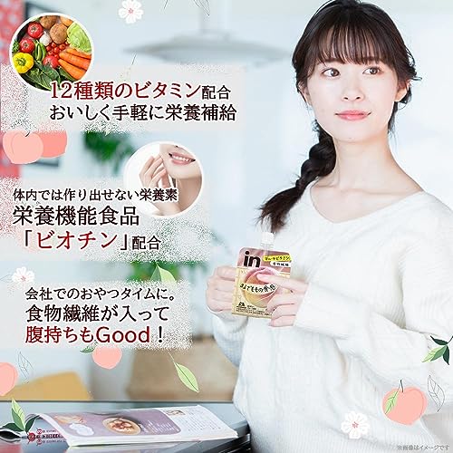 inゼリー フルーツ食感 もも (150g36個) 栄養補助ゼリー 10秒チャージ 食物繊維5g 1食分のマルチビタミン12種類 まるで果物 食感 甘み まるでももの食感 デザート 桃 森永製菓