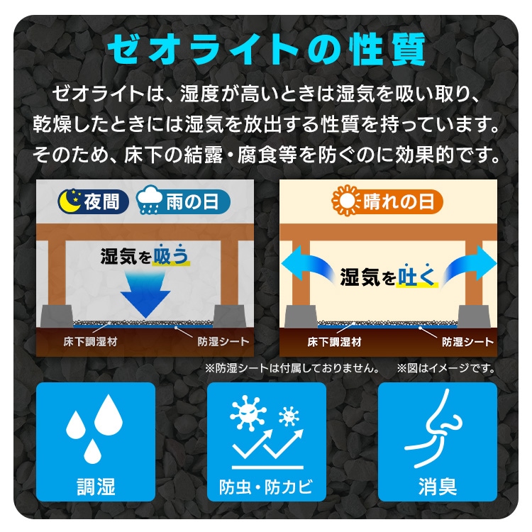 【公式】床下調湿剤 10kg ゼオライト 消臭 除湿 防虫 腐食 防カビ対策 湿気取り 脱臭 リフォーム 梅雨対策 住宅用調湿材 YS-10 *