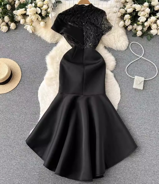 レディース プルオーバー ドレス イブニングドレス ミモレ 不規則 半袖 Aライン レース 刺繍 ファスナー ハイウエスト 切り替えデザイン 大人可愛い きれいめ 上品 おしゃれ かっこいい こなれ感 レディース プルオーバー ドレス イブニングドレス ミモレ 不規則 半袖 Aライン レース 刺繍 ファスナー ハイウエスト 切り替えデザイン 大人可愛い きれいめ 上品 おしゃれ かっこいい こなれ感