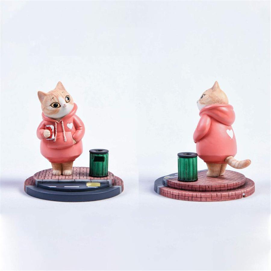 JXK 猫 フィギュア ネコの恋 可愛い 動物 リアル 樹脂 プラモデル プレミアム おもちゃ 模型 オリジナル スタチュー ネコ好き 誕生日 プレゼント 置物 16.7cm