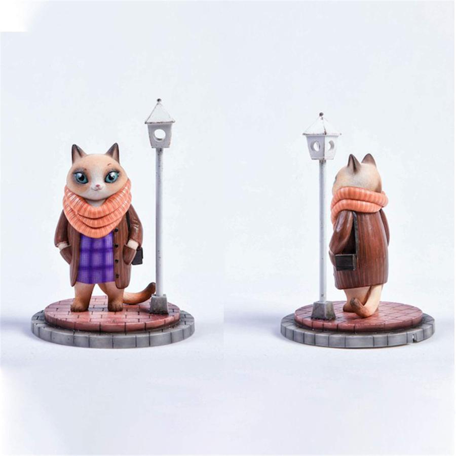 JXK 猫 フィギュア ネコの恋 可愛い 動物 リアル 樹脂 プラモデル プレミアム おもちゃ 模型 オリジナル スタチュー ネコ好き 誕生日 プレゼント 置物 16.7cm