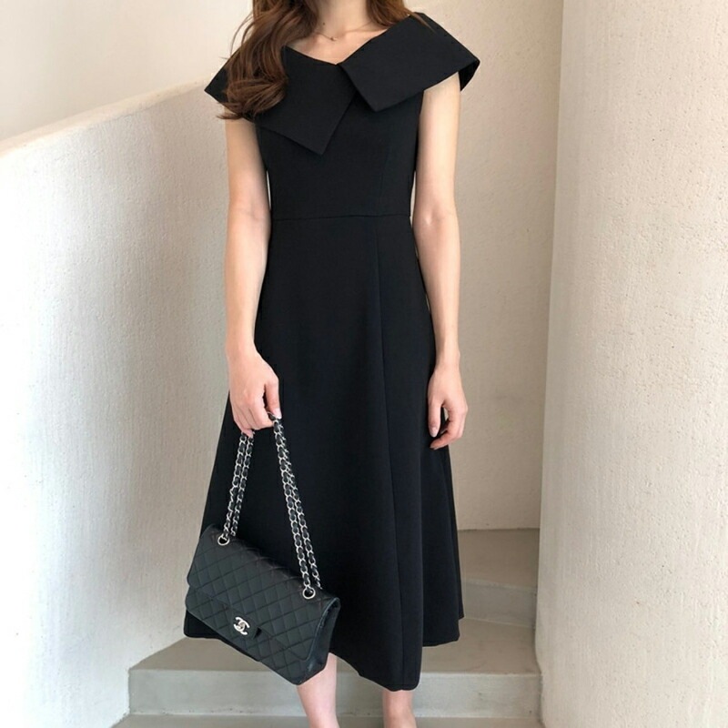 【9/25！クーポンで3,380円】 ワンピース ビッグカラー ノースリーブ きれいめ レディース vネック ミモレ バイカラー ワンピ vネックワンピース ノースリーブワンピース アシメカラー aラ mdprevattcaulkingandwaterproofing.com