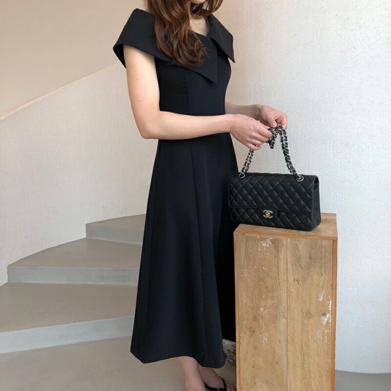 【9/25！クーポンで3,380円】 ワンピース ビッグカラー ノースリーブ きれいめ レディース vネック ミモレ バイカラー ワンピ vネックワンピース ノースリーブワンピース アシメカラー aラ mdprevattcaulkingandwaterproofing.com
