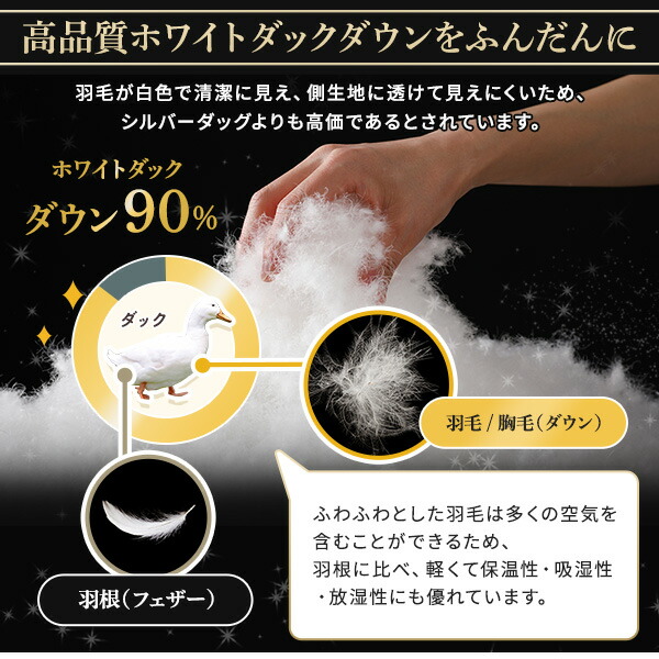 羽毛布団 シングル ブラウン ダウン90% 350dp パワーアップ加工 抗菌 防臭 防ダニ 国産