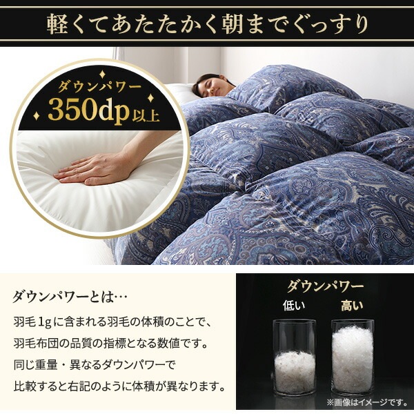 羽毛布団 シングル ブラウン ダウン90% 350dp パワーアップ加工 抗菌 防臭 防ダニ 国産