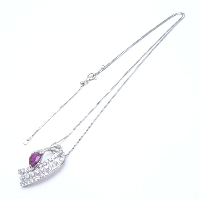 ネックレス ルビー0.53ct ダイヤモンド1.00ct Pt900プラチナ × Pt850