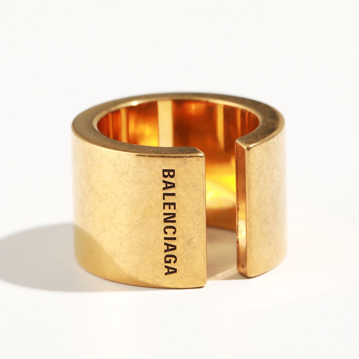 BALENCIAGA バレンシアガ リング GARAGE RING 770145 TZ99 レディース カレッジ ブラス 刻印ロゴ 指輪 ジュエリー アクセサリー カラー2色
