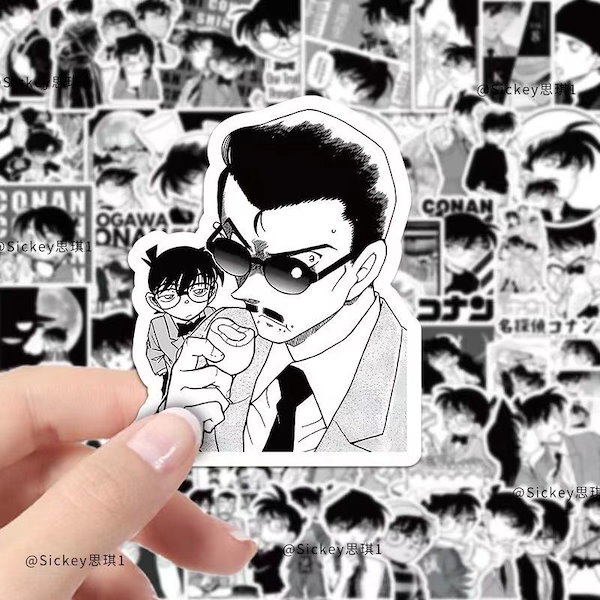 Qoo10] 名探偵コナン白黒日漫画シール工藤新一毛利