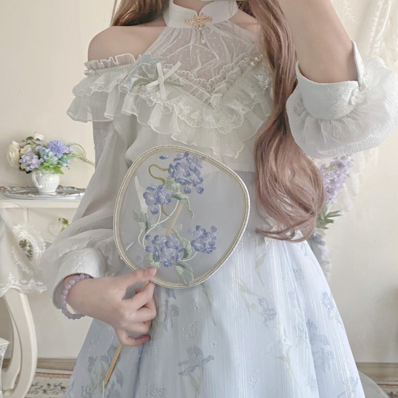 正規品デザイン瑠璃夢lolita紫ロングワンピース露肩気質少女 正規品デザイン瑠璃夢lolita紫ロングワンピース露肩気質少女