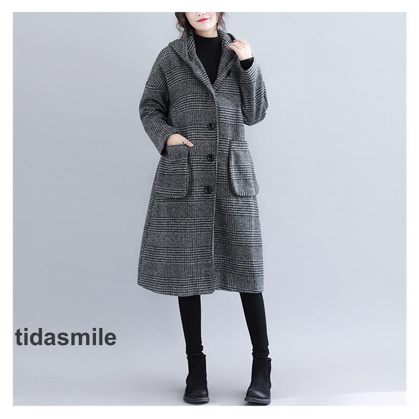 新入庫 チェスターコート レディース ラシャコート ロングコート 羽織り トレンチコート アウター ラシャ チェック柄 着痩せ フード付き 新入庫 チェスターコート レディース ラシャコート ロングコート 羽織り トレンチコート アウター ラシャ チェック柄 着痩せ フード付き