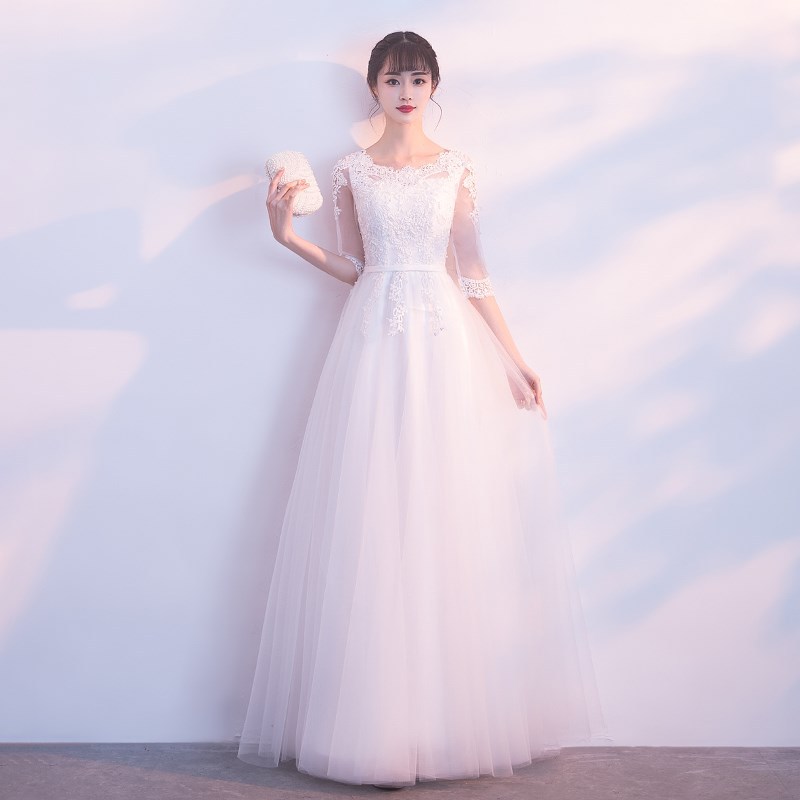 ウエディングドレス ロングドレス 袖あり 総レース ナイトドレス パーディードレス 30代40代 ステージ衣装 オペラ声楽 成人式 花嫁 忘年会 結婚式 ピアノ-953 ウエディングドレス ロングドレス 袖あり 総レース ナイトドレス パーディードレス 30代40代 ステージ衣装 オペラ声楽 成人式 花嫁 忘年会 結婚式 ピアノ-953