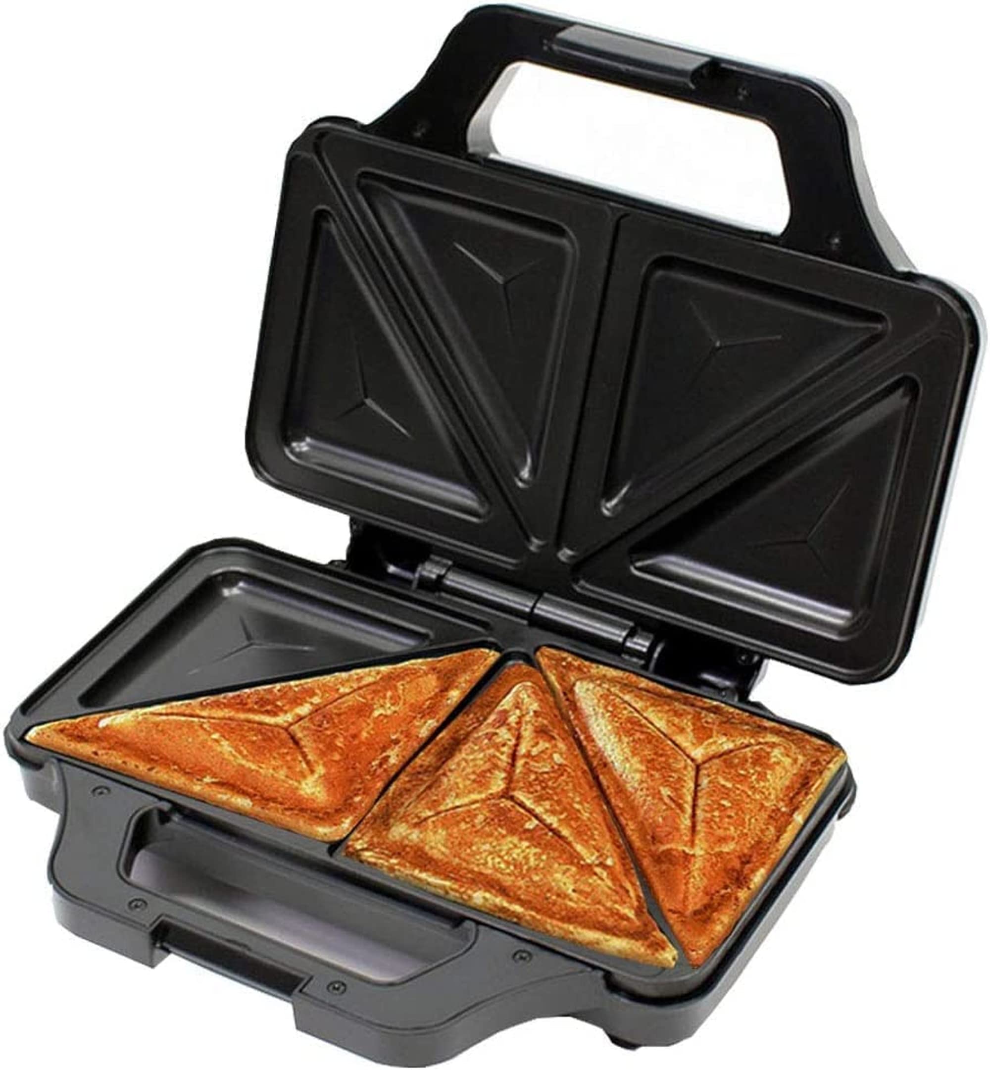 東京Deco 耳まで焼ける ビッグなホットサンドメーカー レッド [耳まで焼けるホットサンドメーカー] 一度に2個 フッ素コートプレート サンドイッチ マシン フェノール樹脂・アルミ i001