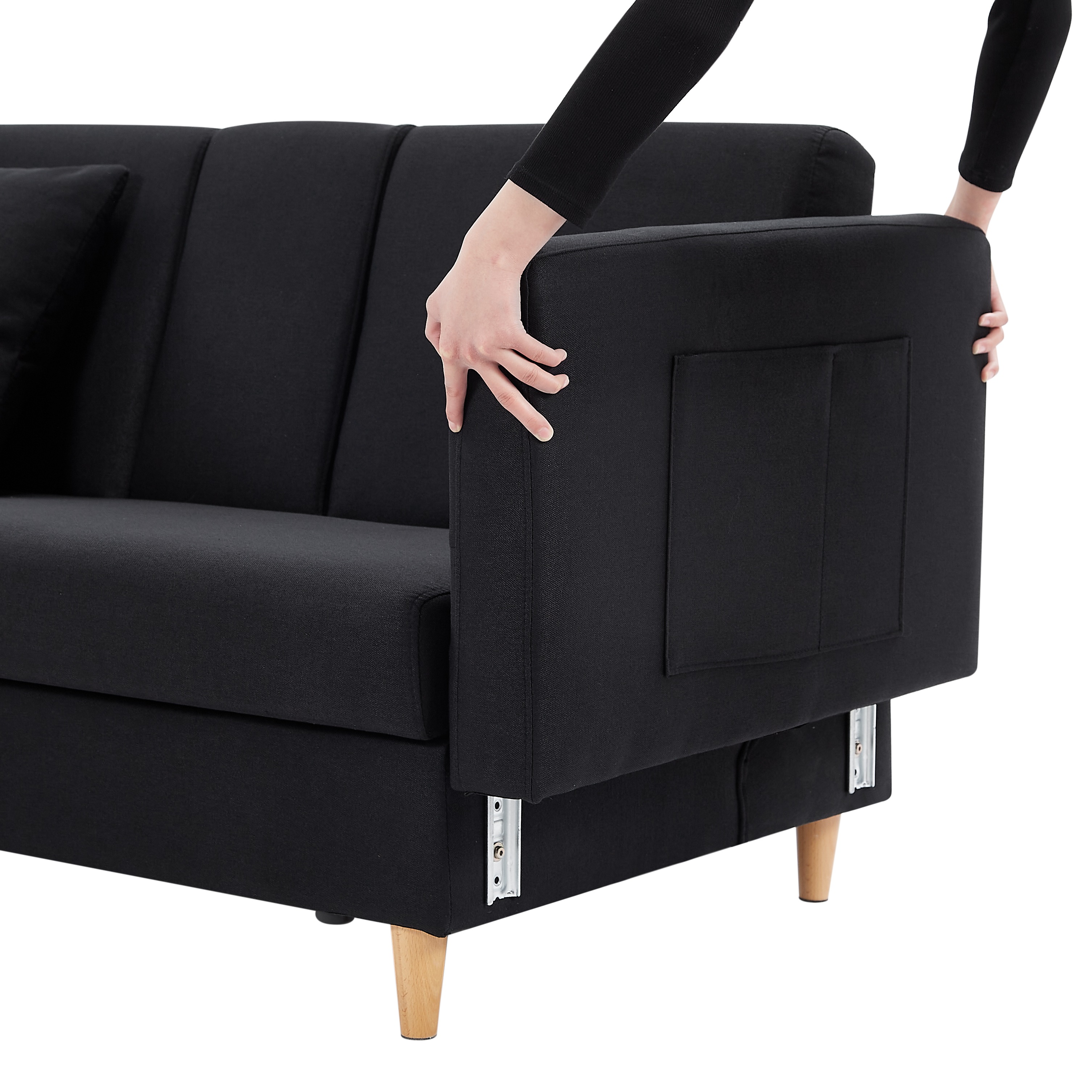 412ソファ ソファーベッド カウチソファ 3人掛け オットマン付き 多機能ソファ 左右側とも取り付けるアームレスト たくさん収納 レイアウト自由 クッション2個 (do not include ot 412ソファ ソファーベッド カウチソファ 3人掛け オットマン付き 多機能ソファ 左右側とも取り付けるアームレスト たくさん収納 レイアウト自由 クッション2個 (do not include ot