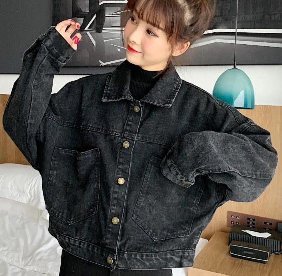 Qoo10] 人気の新作黒 デニムジャケット 大きいサ