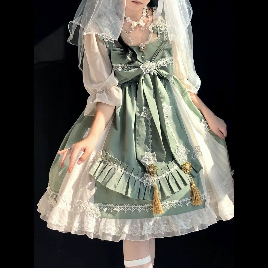 ロリータ 二次元 少女のかわいいプリンセススカート田園 優雅な 二点セット 夏 ワンピース