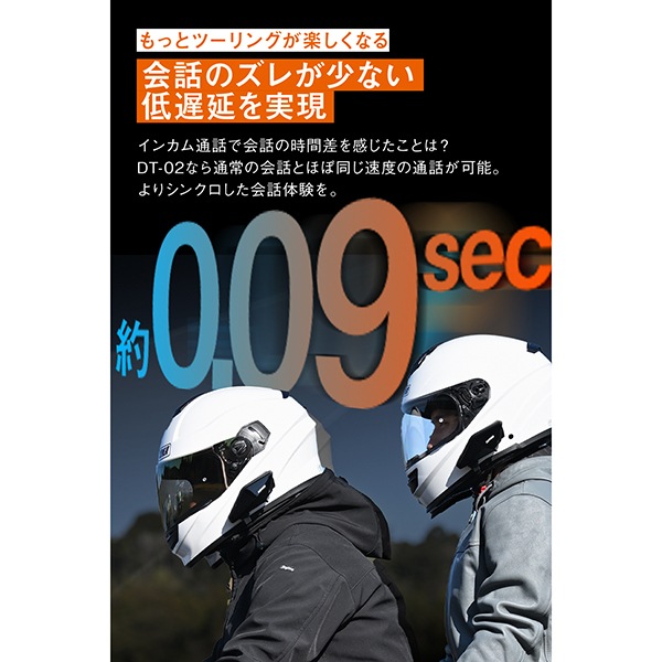 D25031 DT-02インカム ワイヤーマイクユニット バイク用 インカム 8人通話 低遅延 防水 通信距離1500m フルフェイス用