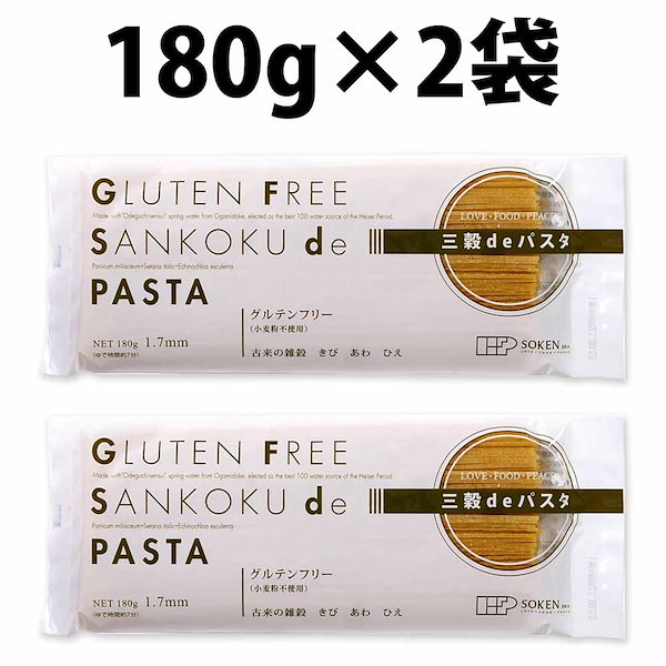 Qoo10] 創健社 三穀deパスタ 180g 2袋 グルテン