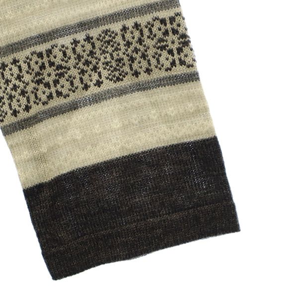 未使用 総柄 長袖 ニット ワンピース フリー グレー レディース