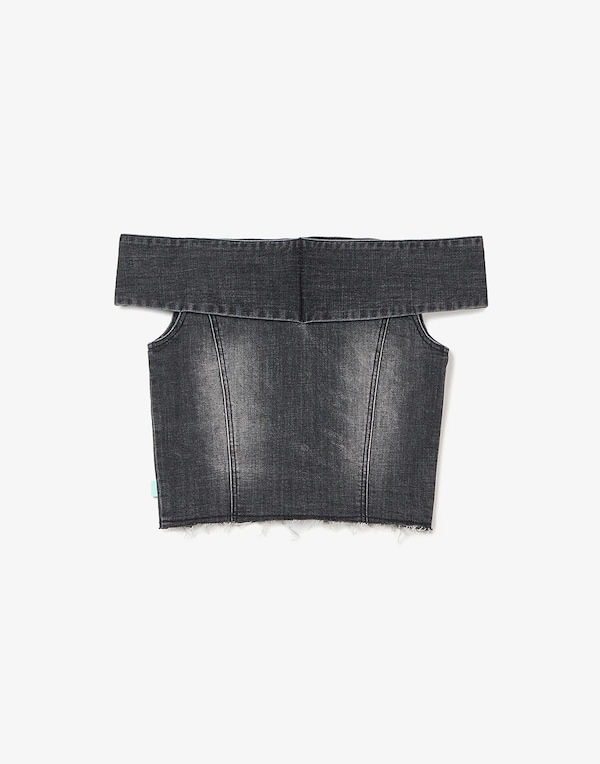 インスタントファンク 韓国 オフショル Qoo10 インスタントファンク OFF-SHOULDER 無地 ファスナ