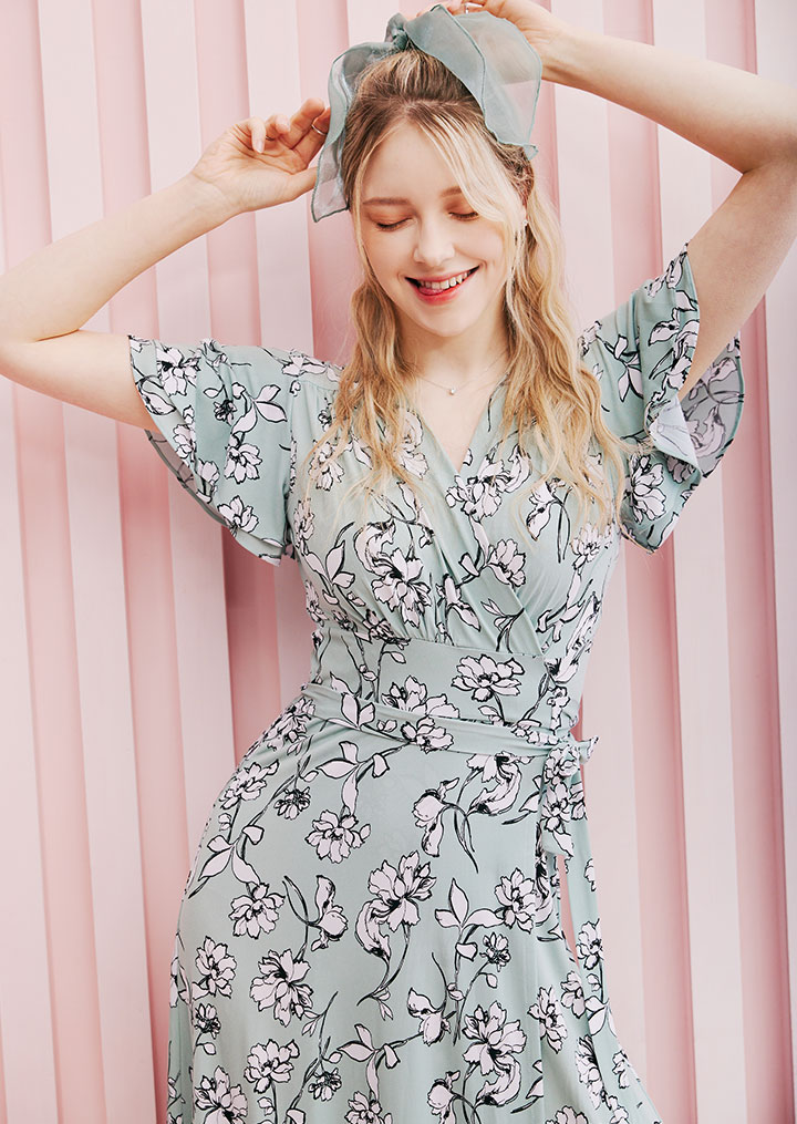 ルアベージュミディラップワンピース ルアベージュミディラップワンピース