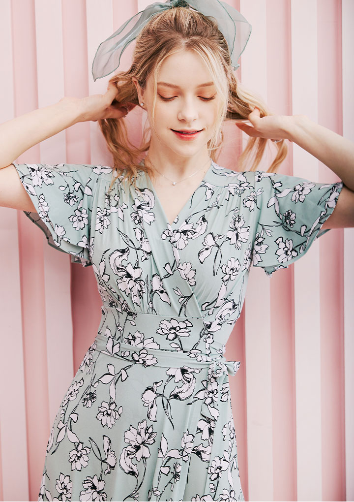 ルアベージュミディラップワンピース ルアベージュミディラップワンピース