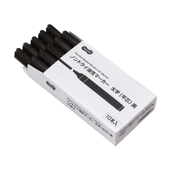 (まとめ) TANOSEEキャップ式ノンドライ油性マーカー シングル 太字(平芯) 黒 1セット(10本) (×10セット) (まとめ) TANOSEEキャップ式ノンドライ油性マーカー シングル 太字(平芯) 黒 1セット(10本) (×10セット)
