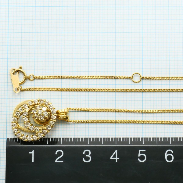 K18 18金 YG ネックレス ダイヤ 1.00 カード鑑別書 ジュエリー 中古 K18 18金 YG ネックレス ダイヤ 1.00 カード鑑別書 ジュエリー 中古