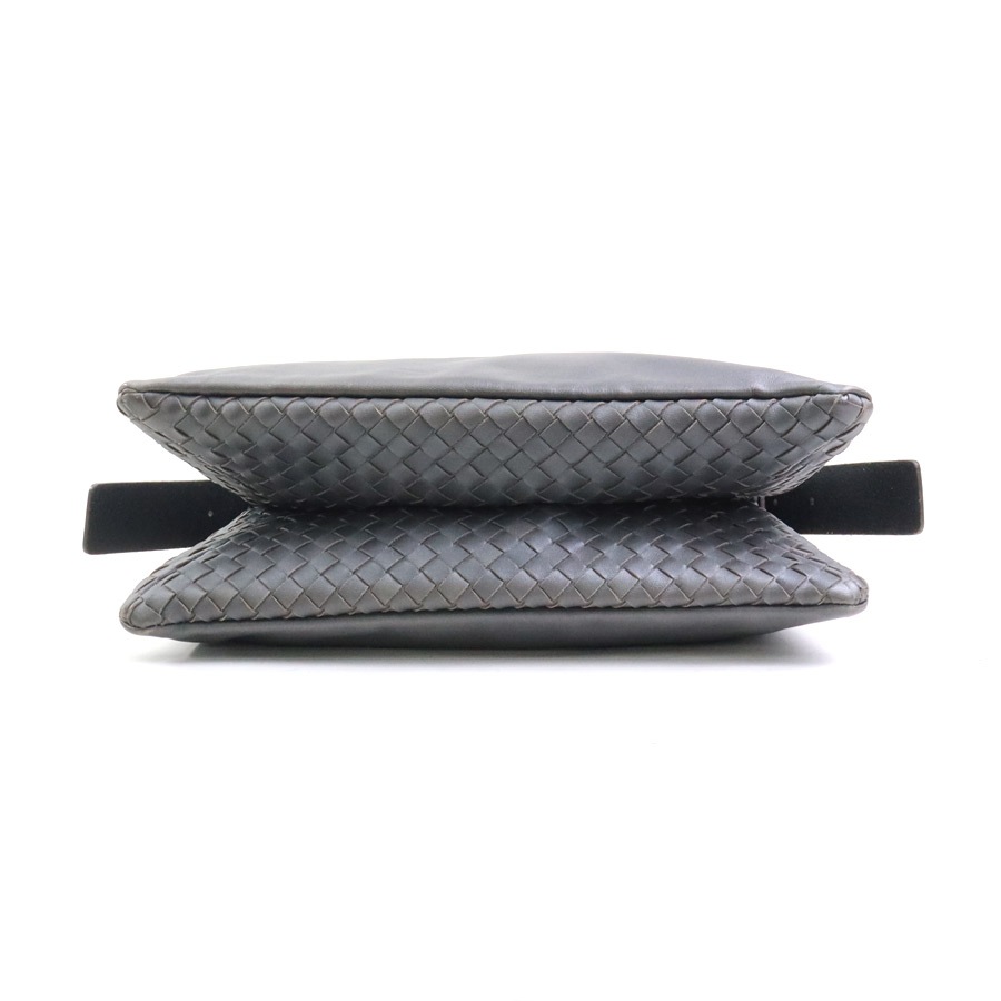 ボッテガヴェネタ BOTTEGAVENETA ショルダーバッグ レザー グレー×ブラック ユニセックス 56285g ボッテガヴェネタ BOTTEGAVENETA ショルダーバッグ レザー グレー×ブラック ユニセックス 56285g