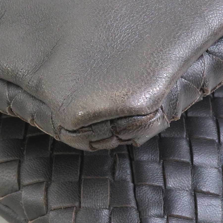 ボッテガヴェネタ BOTTEGAVENETA ショルダーバッグ レザー グレー×ブラック ユニセックス 56285g ボッテガヴェネタ BOTTEGAVENETA ショルダーバッグ レザー グレー×ブラック ユニセックス 56285g