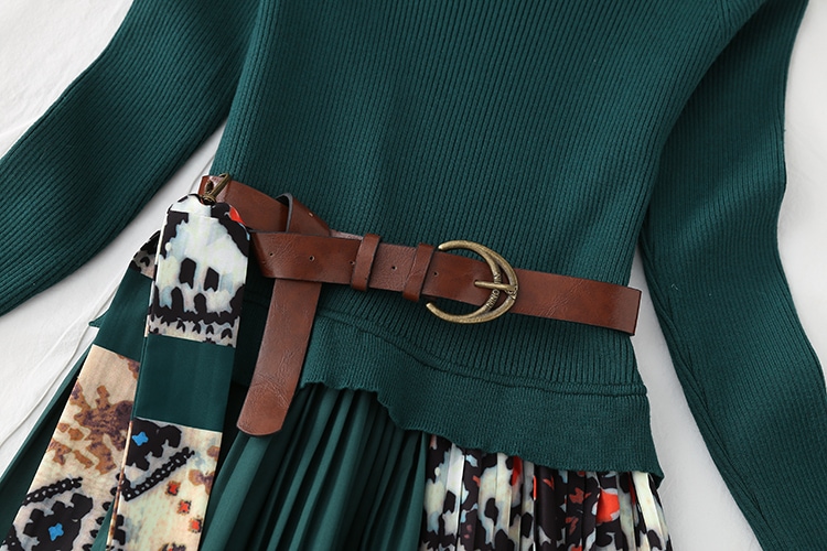 新作 レディース ワンピース ロング ロング丈 長袖 ラウンドネック Aライン プリーツ リボン 新作 レディース ワンピース ロング ロング丈 長袖 ラウンドネック Aライン プリーツ リボン