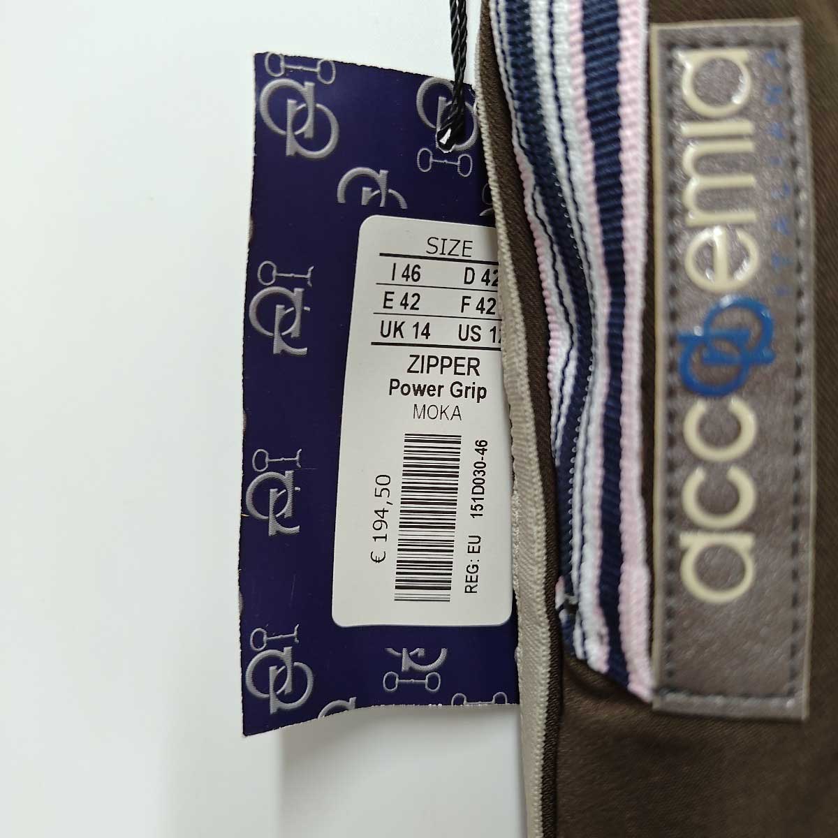 【中古・未使用品】 キュロット 乗馬 馬術 パワーグリップ IT46 Accademia Italiana モカ