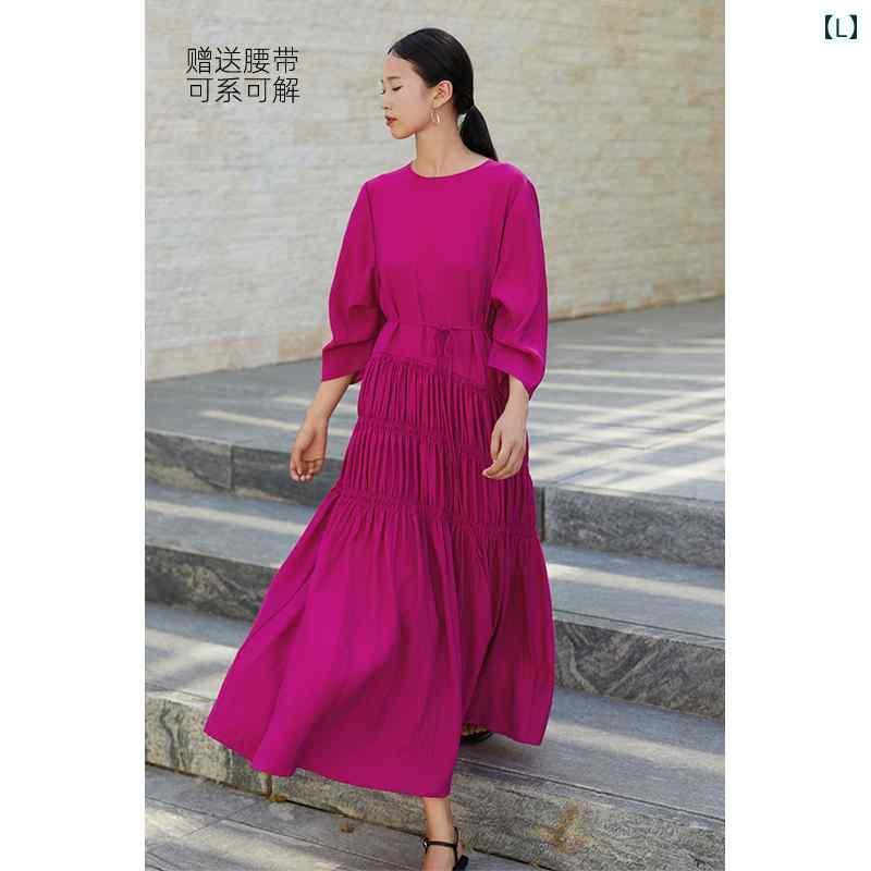 ワンピース ドレス レディース CR 婦人服春夏 秋 ホワイト ワンピース ロング スタイル 美麗 海辺の 休暇 ハイエンド ロング ワンピース