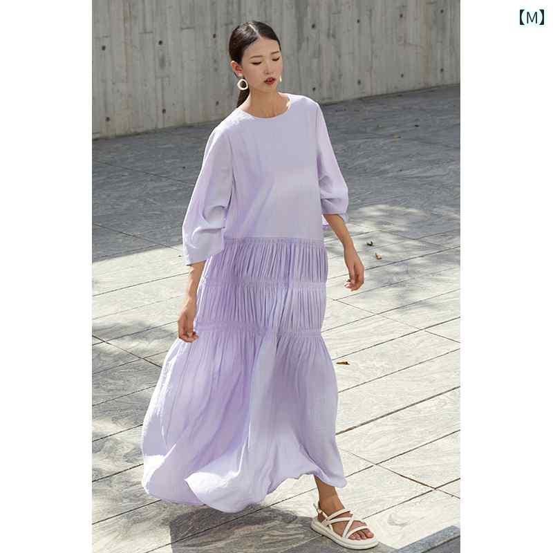 ワンピース ドレス レディース CR 婦人服春夏 秋 ホワイト ワンピース ロング スタイル 美麗 海辺の 休暇 ハイエンド ロング ワンピース