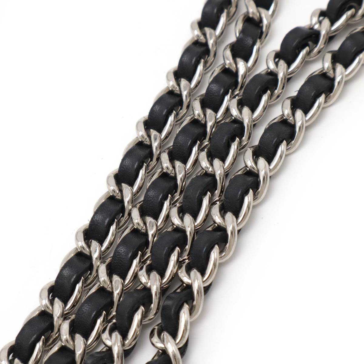 カンボンライン ココマーク チェーンウォレット ショルダーバッグ ポシェット カーフ エナメル ブラック 黒 シルバー金具 A4664 カンボンライン ココマーク チェーンウォレット ショルダーバッグ ポシェット カーフ エナメル ブラック 黒 シルバー金具 A4664