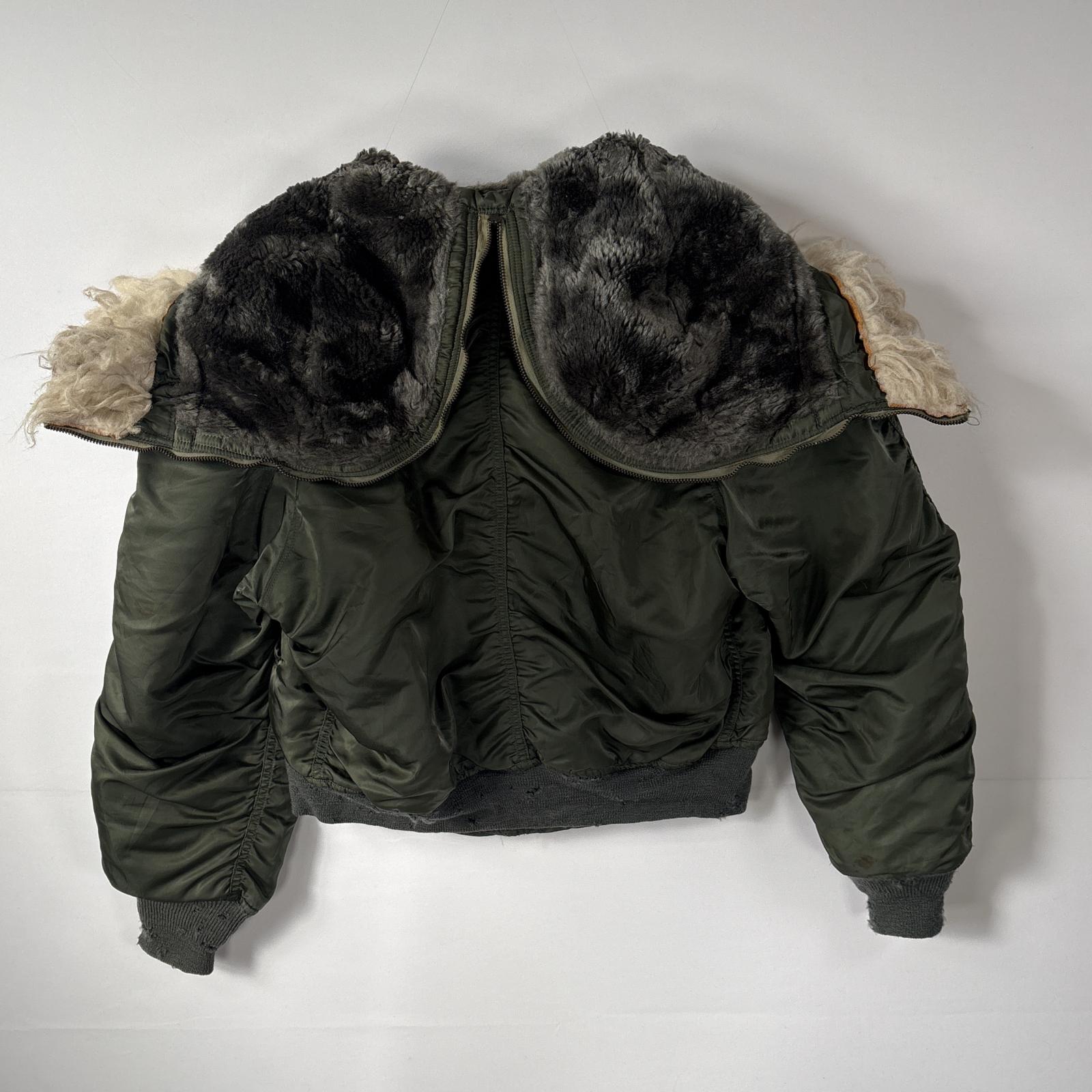 古着 70s/70年代 ヴィンテージ ミリタリージャケット Nー2B リアルファー 実物 M カーキ メンズ