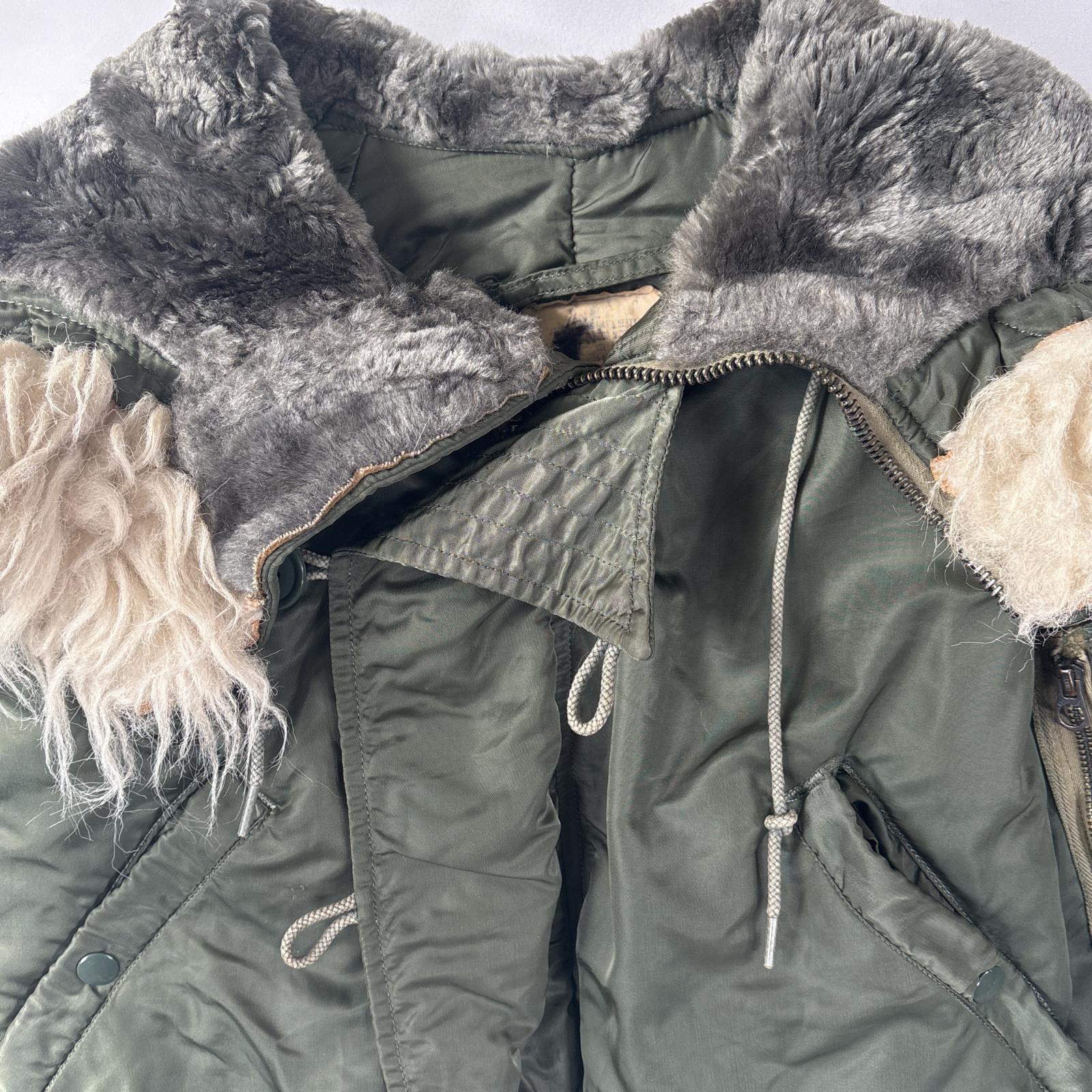 古着 70s/70年代 ヴィンテージ ミリタリージャケット Nー2B リアルファー 実物 M カーキ メンズ