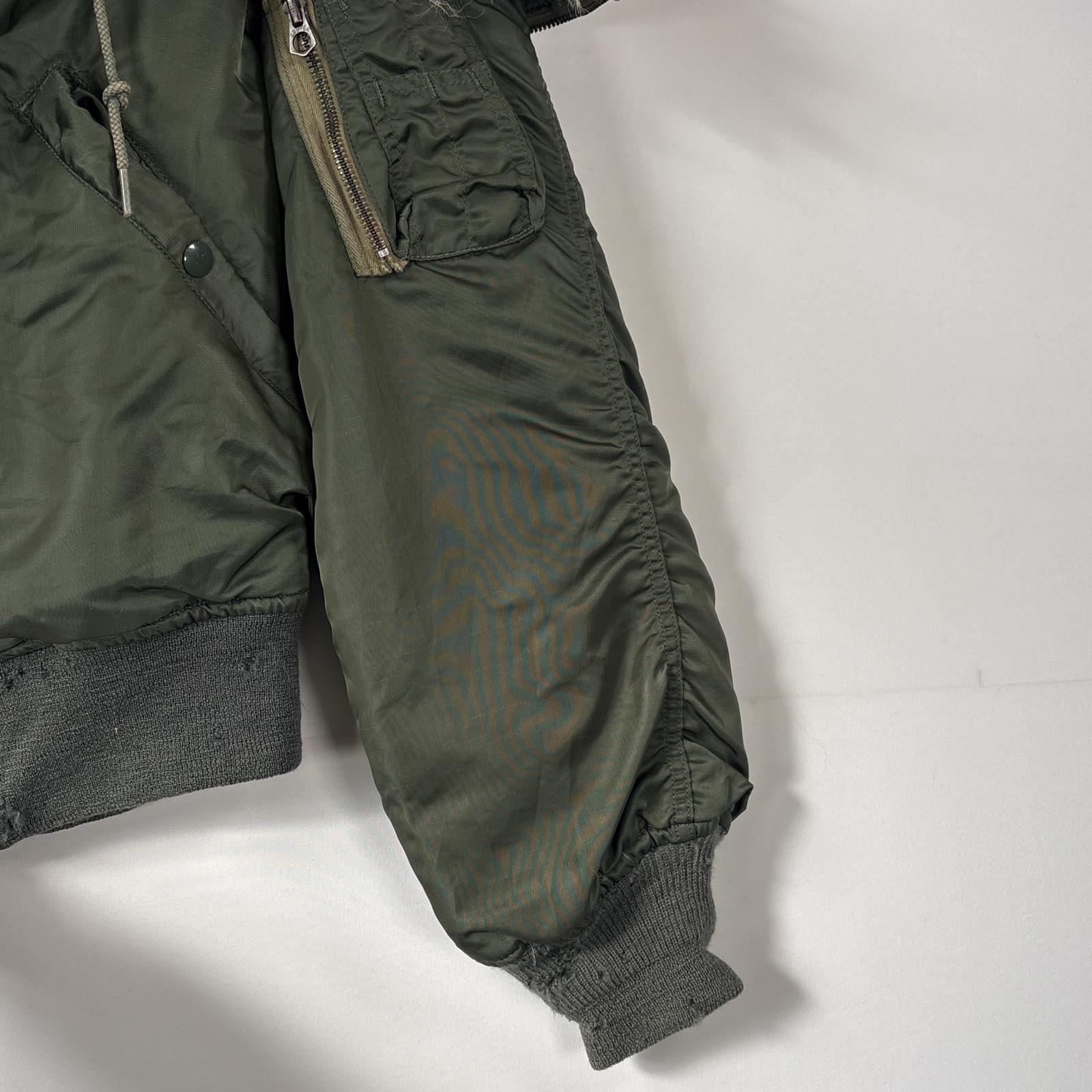 古着 70s/70年代 ヴィンテージ ミリタリージャケット Nー2B リアルファー 実物 M カーキ メンズ