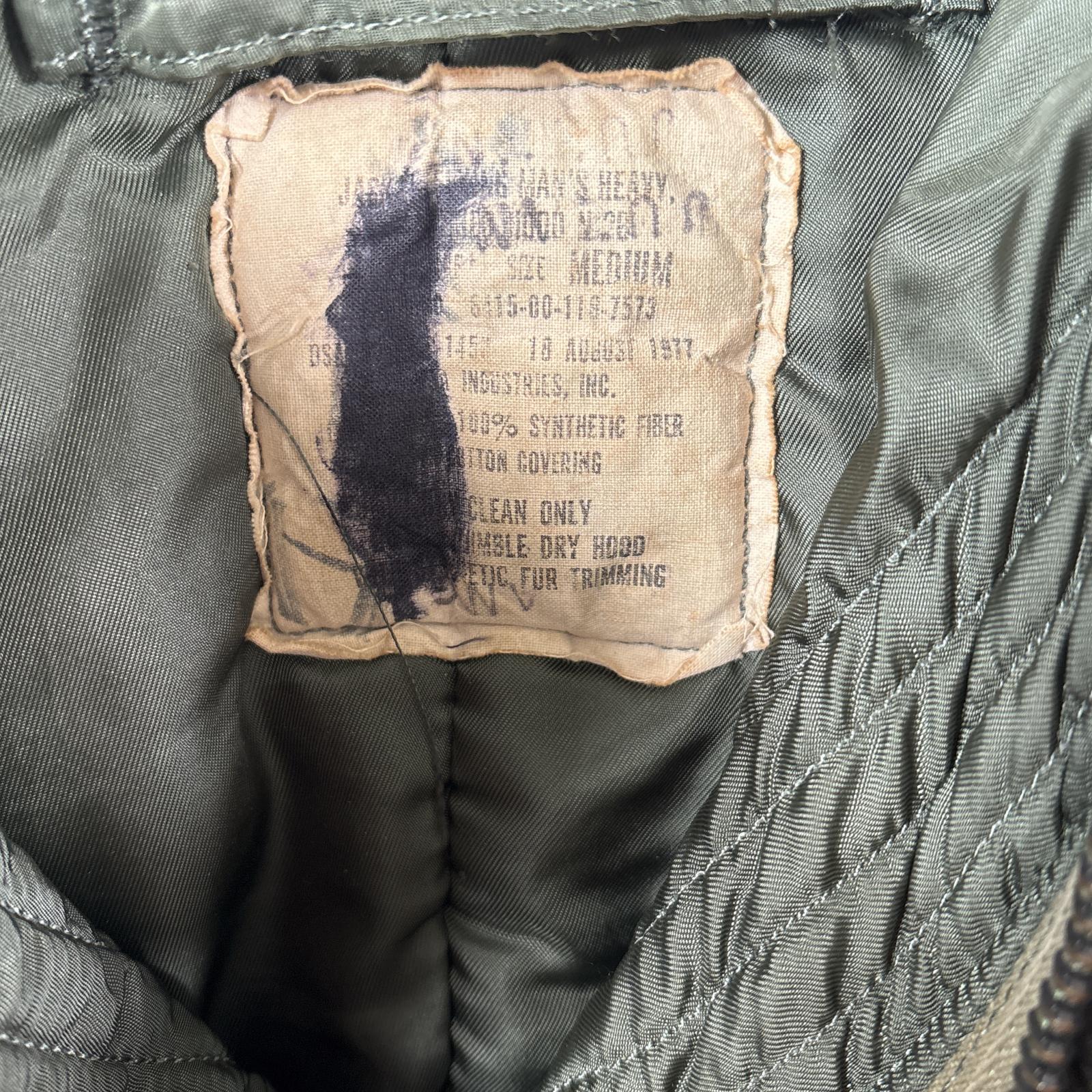 古着 70s/70年代 ヴィンテージ ミリタリージャケット Nー2B リアルファー 実物 M カーキ メンズ