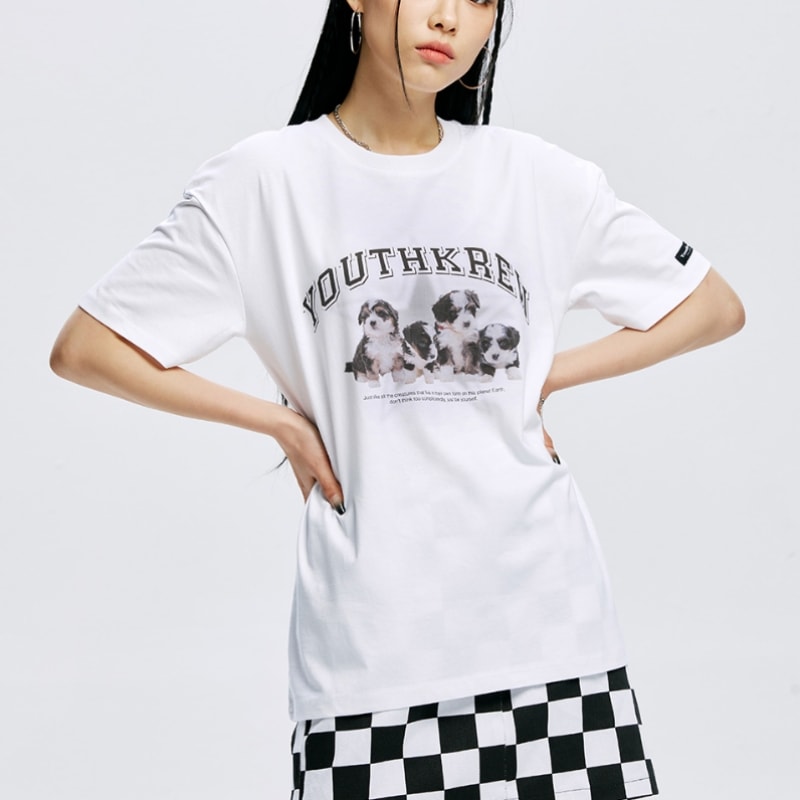 ユースクルー YK DOGGY CREW ラウンドT ホワイト ユースクルー YK DOGGY CREW ラウンドT ホワイト