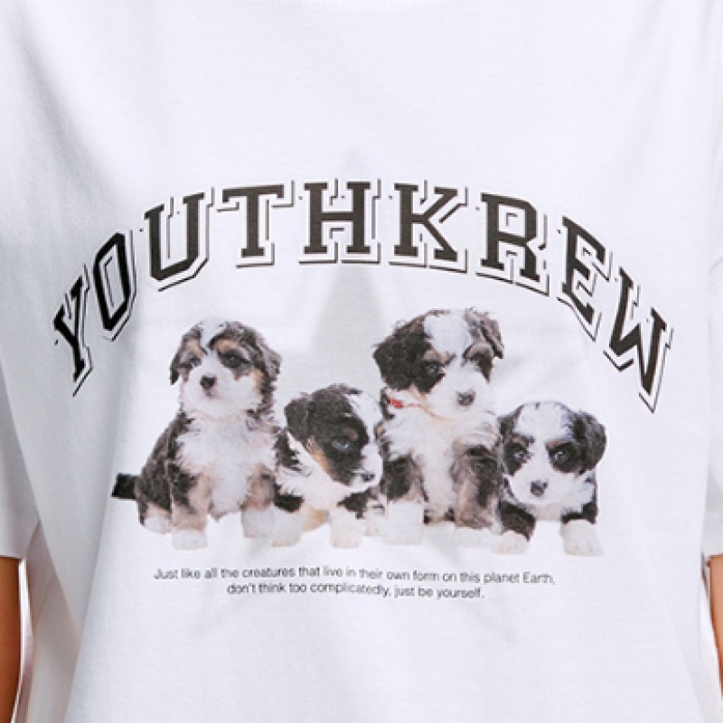 ユースクルー YK DOGGY CREW ラウンドT ホワイト ユースクルー YK DOGGY CREW ラウンドT ホワイト